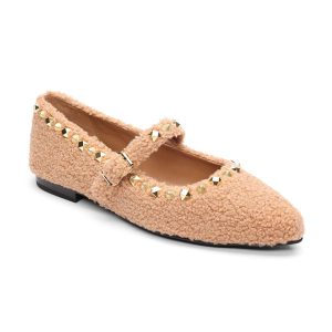 Beatnik Faux Fur Studded Ballet Flat